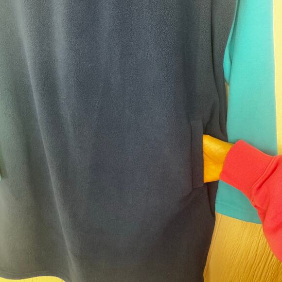 Lands' End Quarter Zip Fleece Dress Navy Blue Purple Size 1X or 16W-18W Pullover - Picture 3 of 8